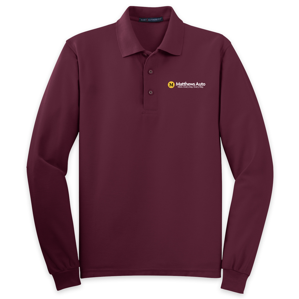 MENS Matthews Port Authority® Silk Touch™ Long Sleeve Polo