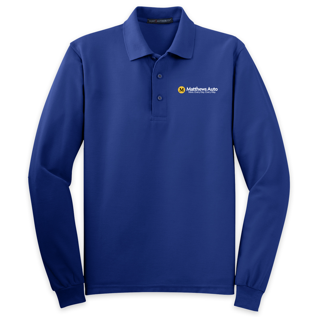 MENS Matthews Port Authority® Silk Touch™ Long Sleeve Polo