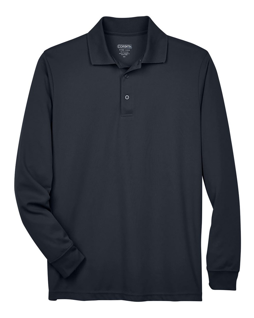 [88192T-LT-Carbon] Matthews Auto - Men's Tall Pinnacle Performance Long Sleeve Piqué Polo - MEN (Carbon, LT)