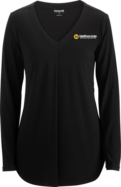 Matthews Auto Soft Pleated Ladies Blouse - WOMEN