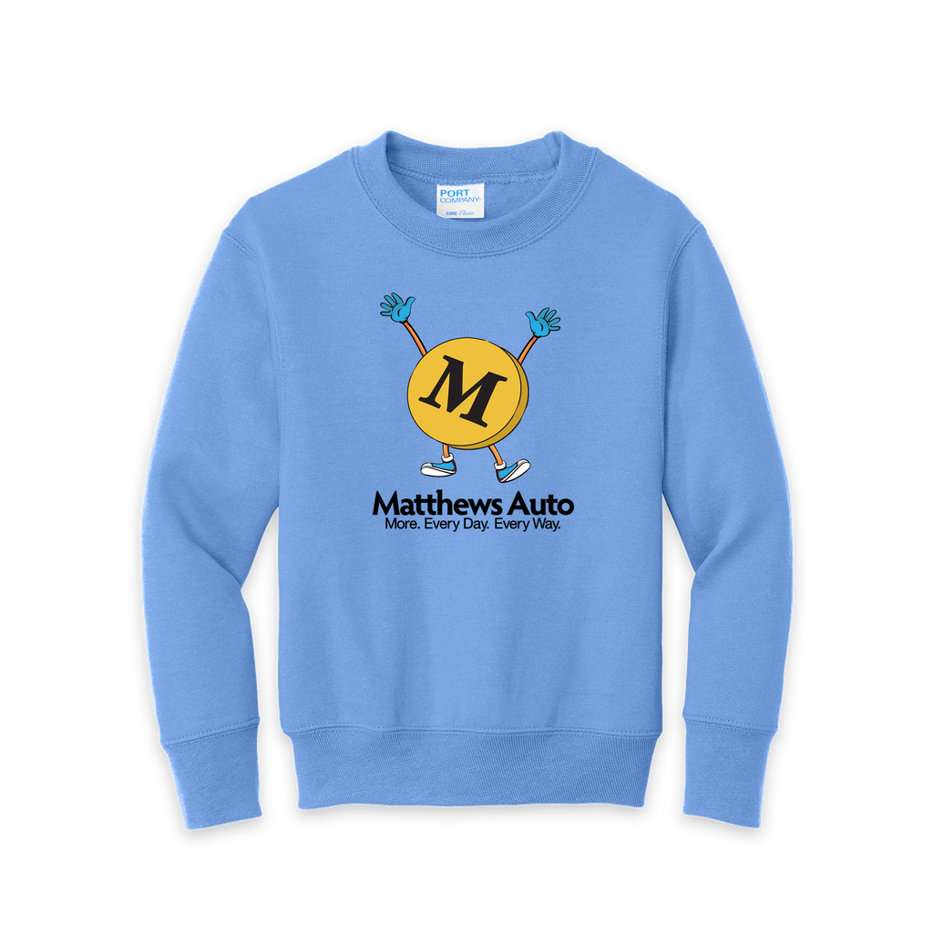 Matthews Auto Youth Crewneck Sweatshirt - Matty Design YOUTH