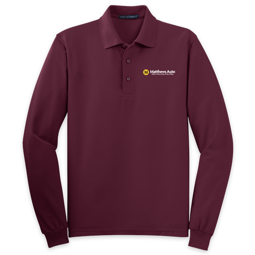 MENS Matthews Auto Port Authority® Silk Touch™ Long Sleeve Polo MENS